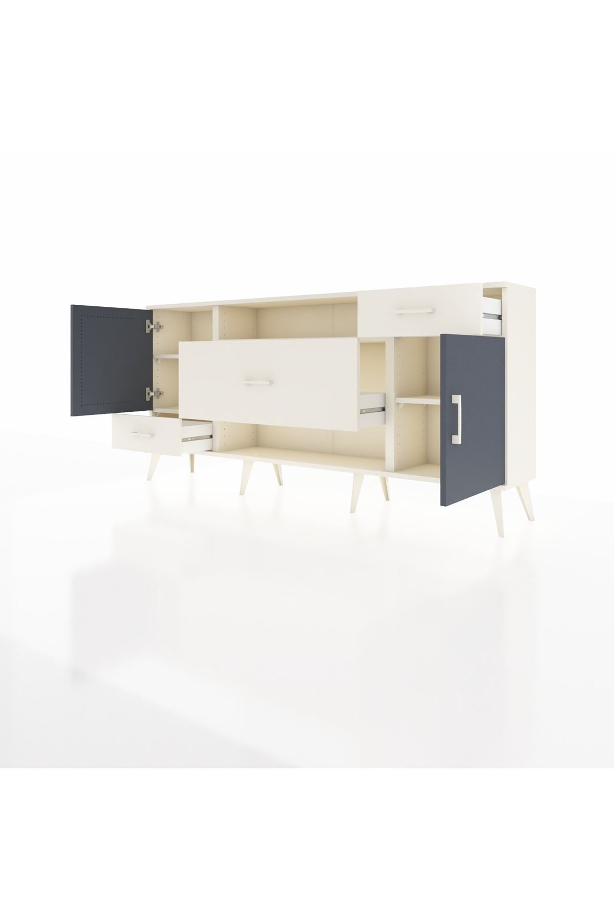 Arges Konsol 4 Raflı 3 Çekmeceli 2 Kapaklı 176x30x83 - S148M022V07A