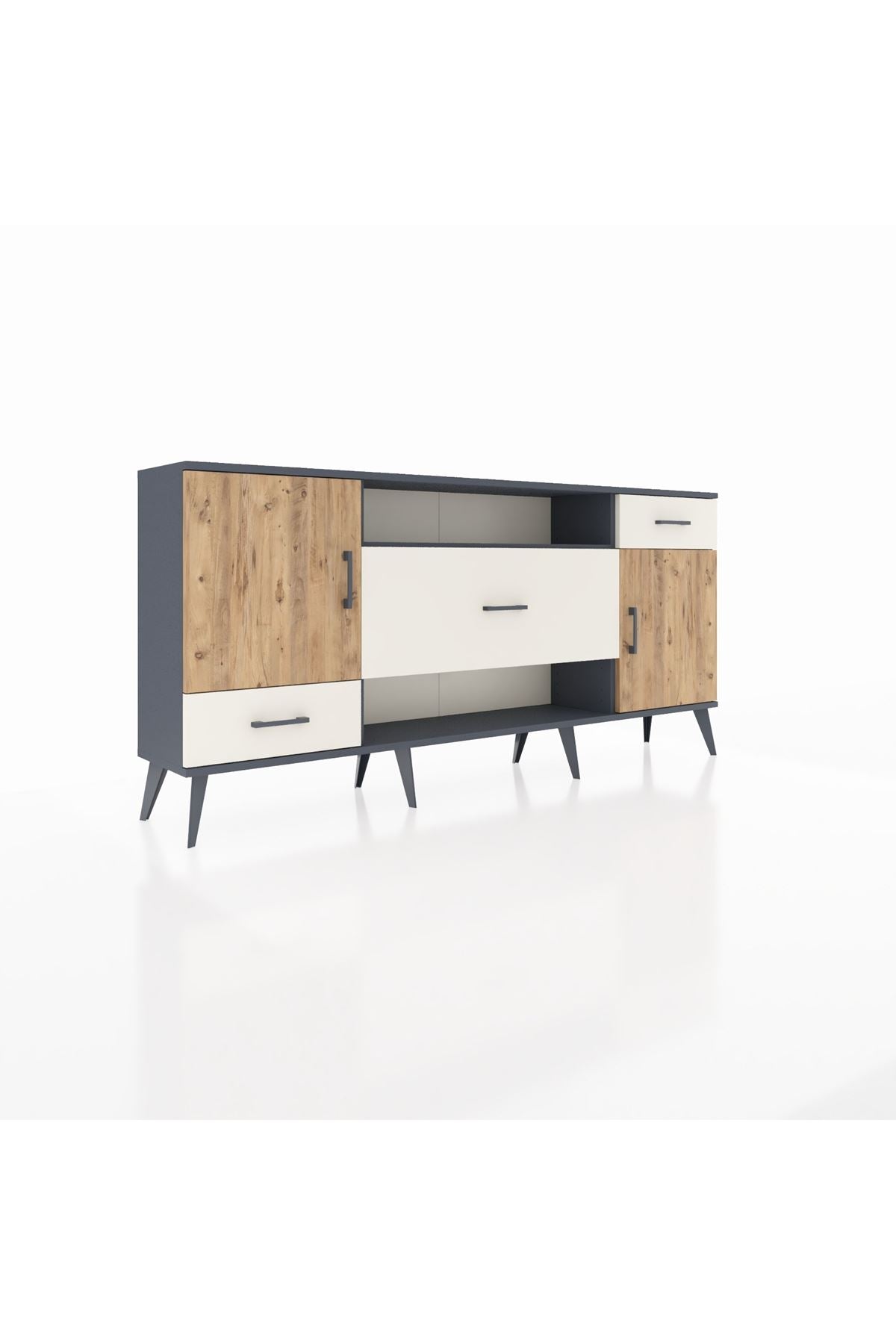 Arges Konsol 4 Raflı 3 Çekmeceli 2 Kapaklı 176x30x83 - S148M022V10A