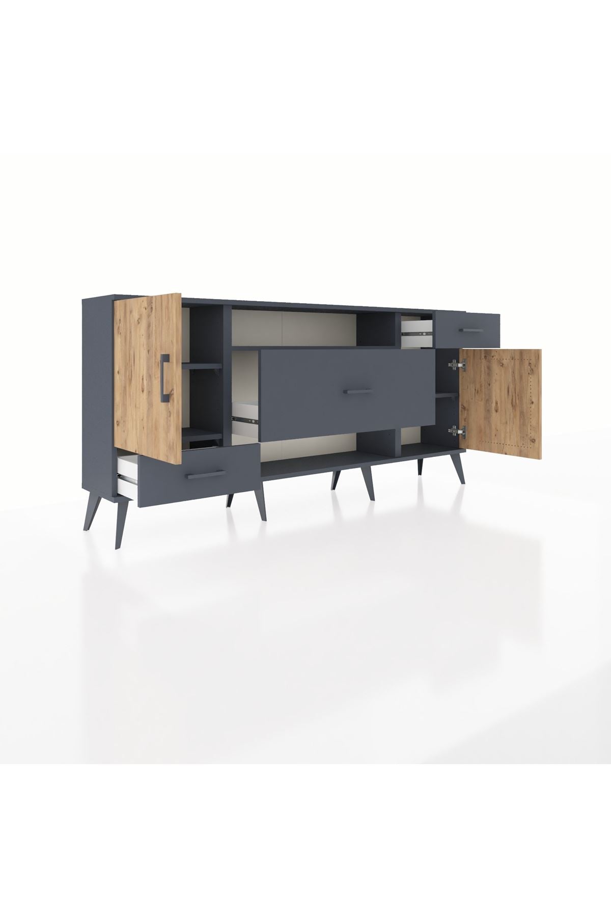 Arges Konsol 4 Raflı 3 Çekmeceli 2 Kapaklı 176x30x83 - S148M022V11A