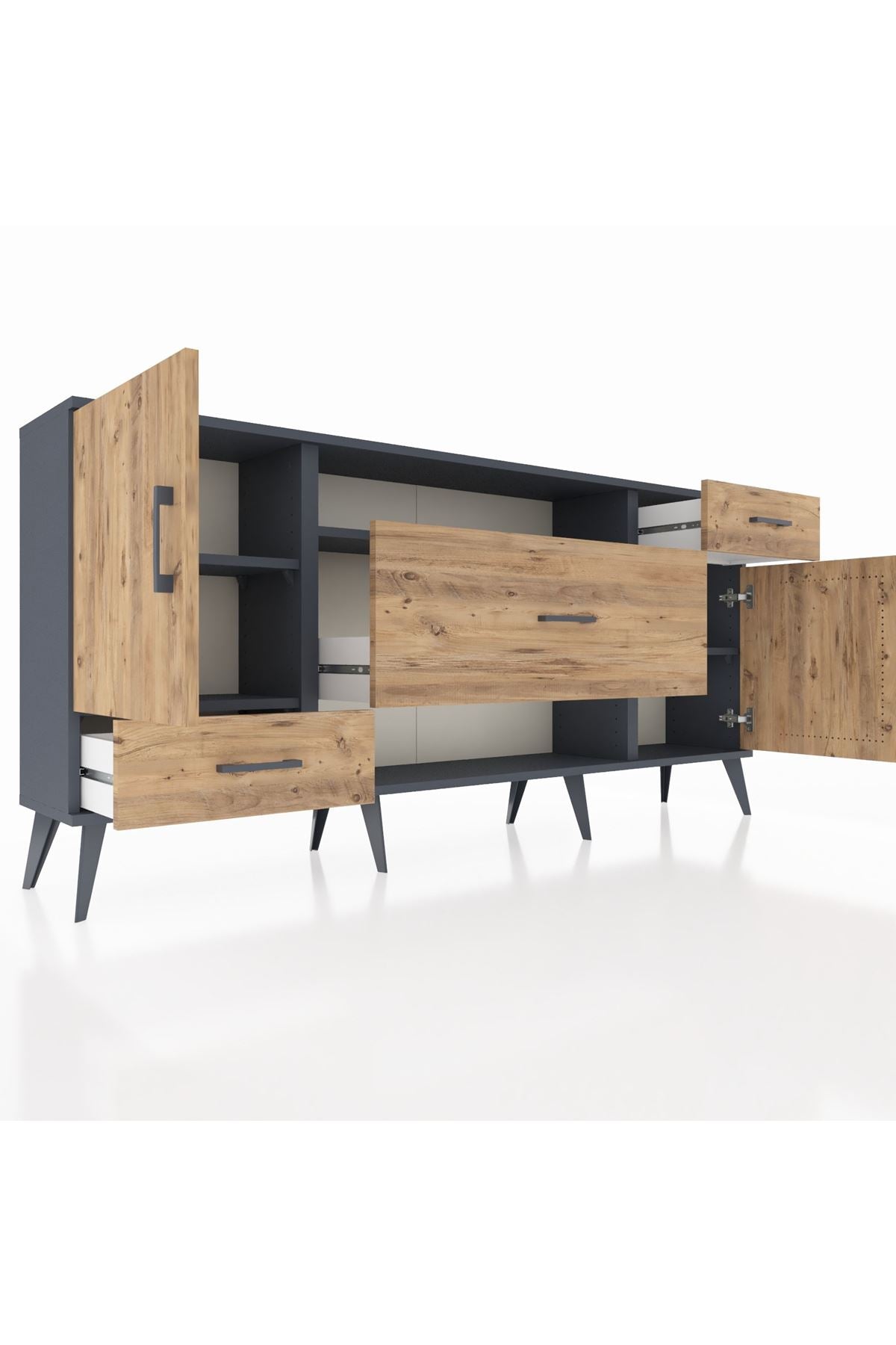 Arges Konsol 4 Raflı 3 Çekmeceli 2 Kapaklı 176x30x83 - S148M022V12A
