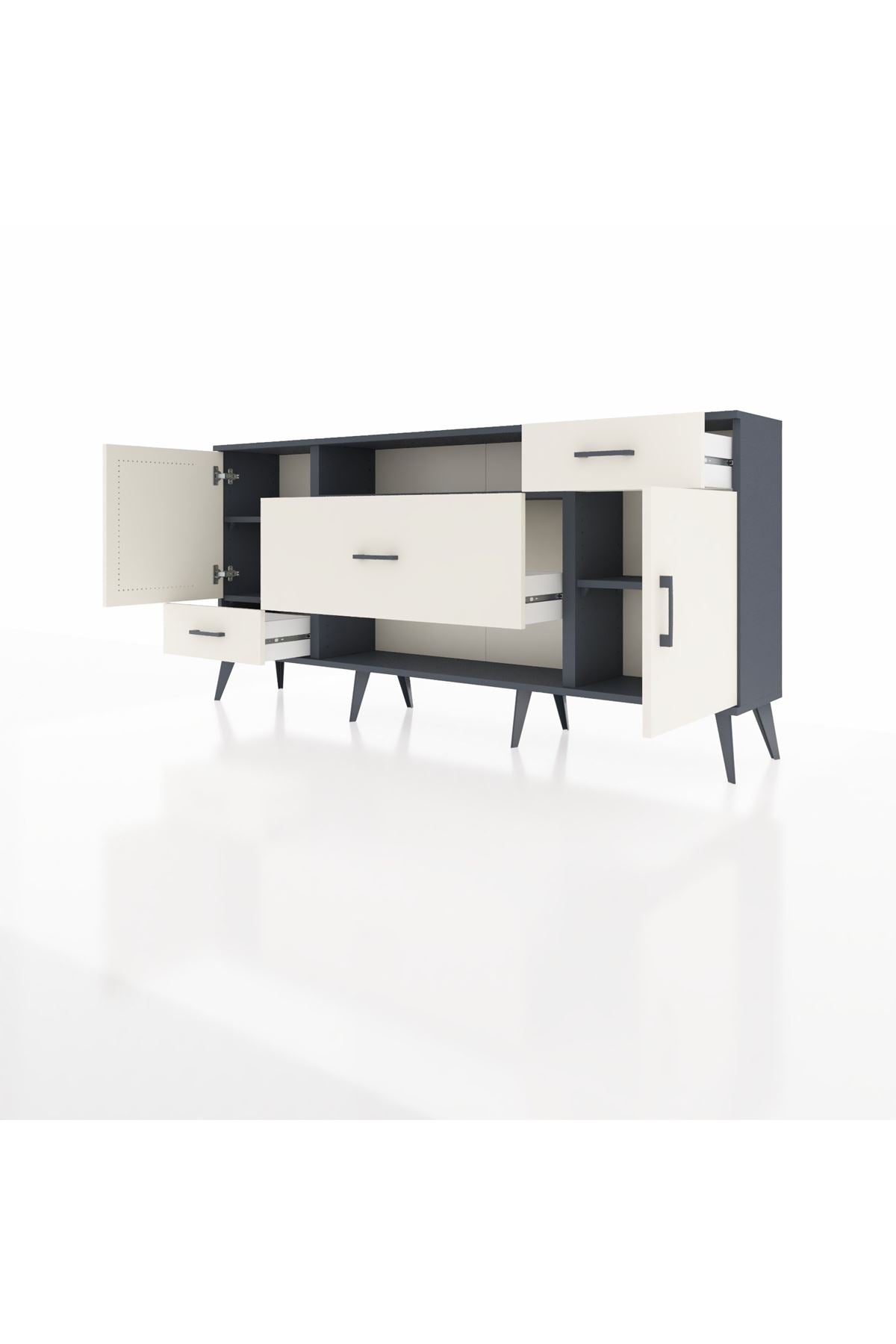 Arges Konsol 4 Raflı 3 Çekmeceli 2 Kapaklı 176x30x83 - S148M022V13A