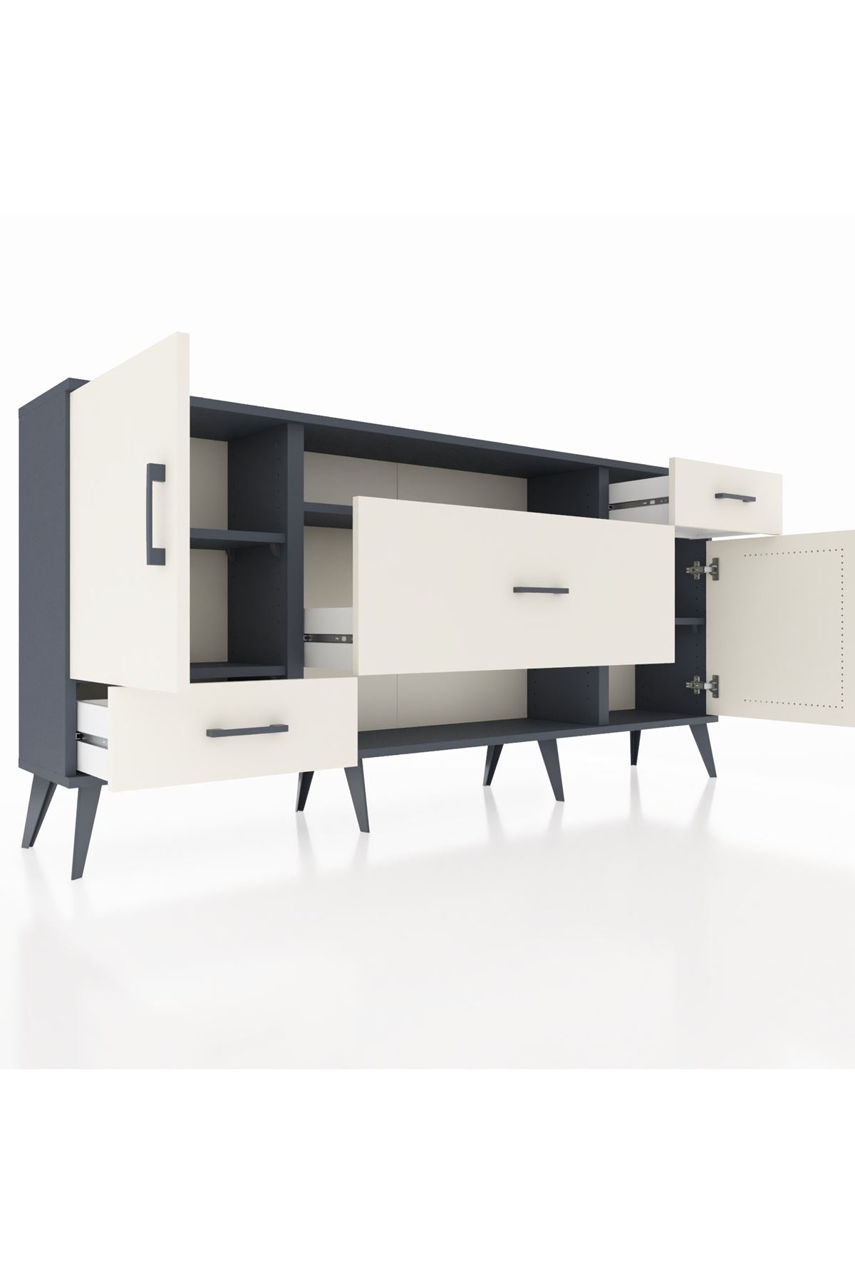 Arges Konsol 4 Raflı 3 Çekmeceli 2 Kapaklı 176x30x83 - S148M022V13A