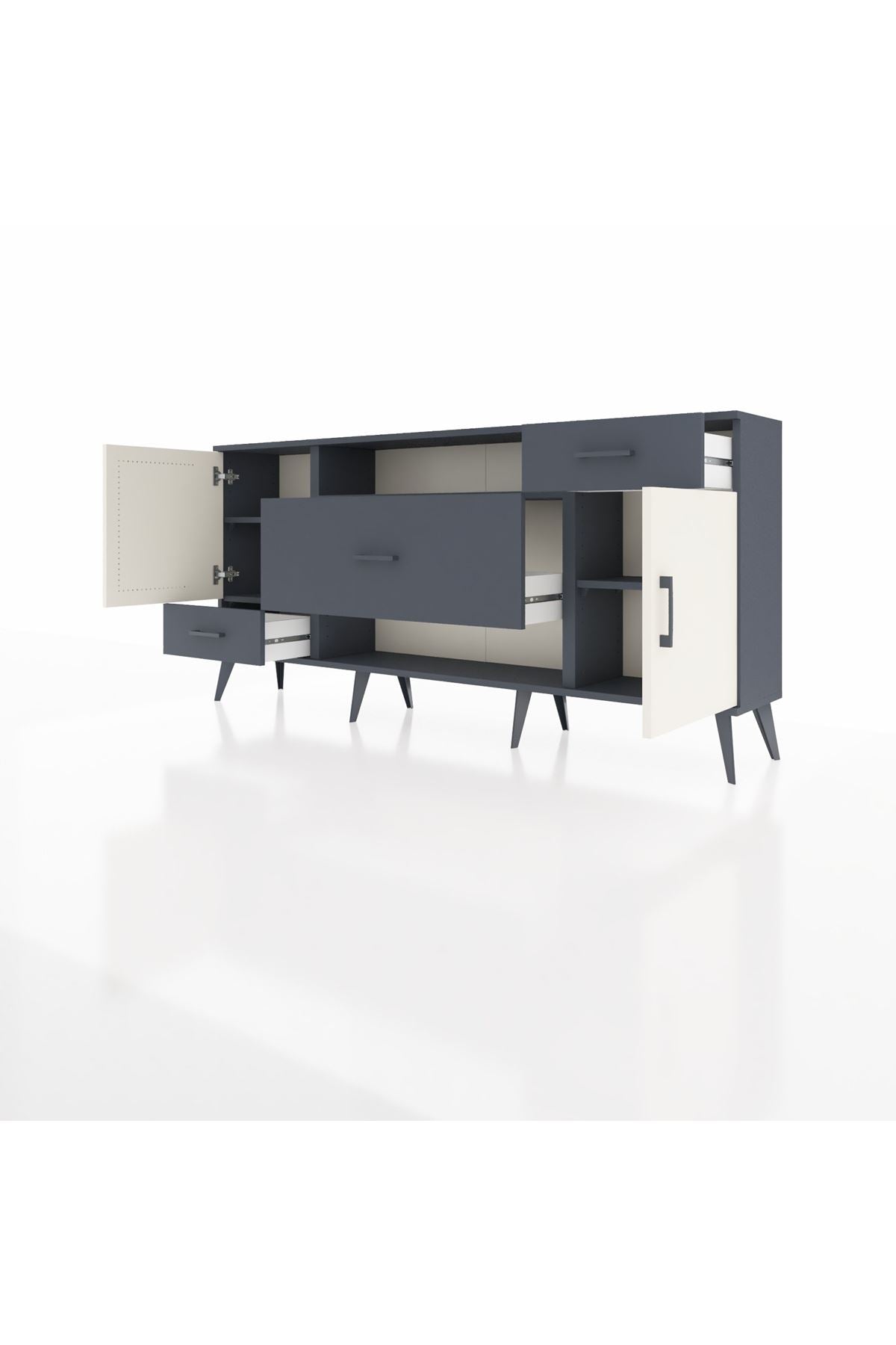 Arges Konsol 4 Raflı 3 Çekmeceli 2 Kapaklı 176x30x83 - S148M022V14A