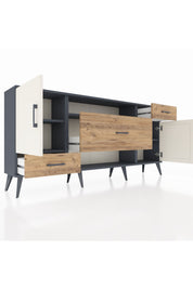 Arges Konsol 4 Raflı 3 Çekmeceli 2 Kapaklı 176x30x83 - S148M022V15A