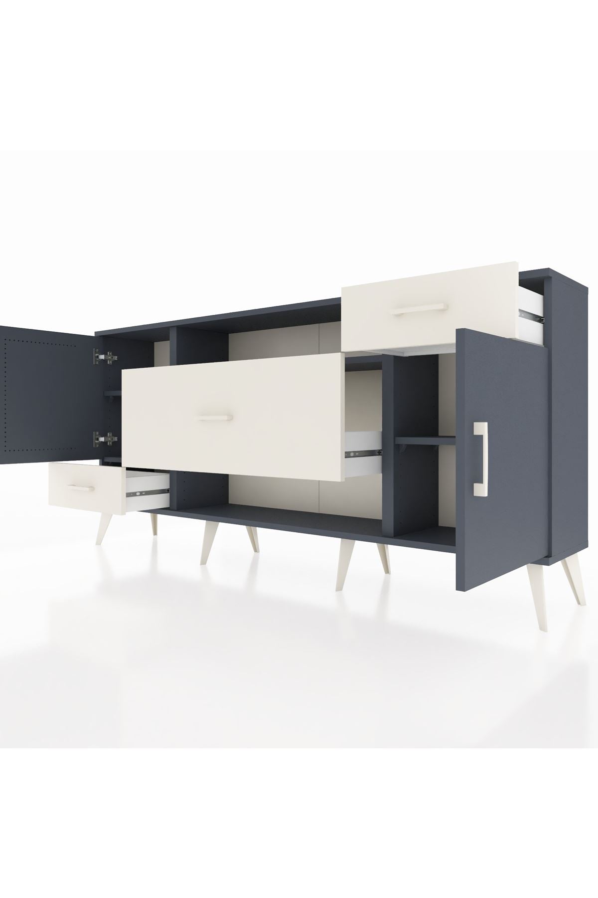 Arges Konsol 4 Raflı 3 Çekmeceli 2 Kapaklı 176x30x83 - S148M022V16A