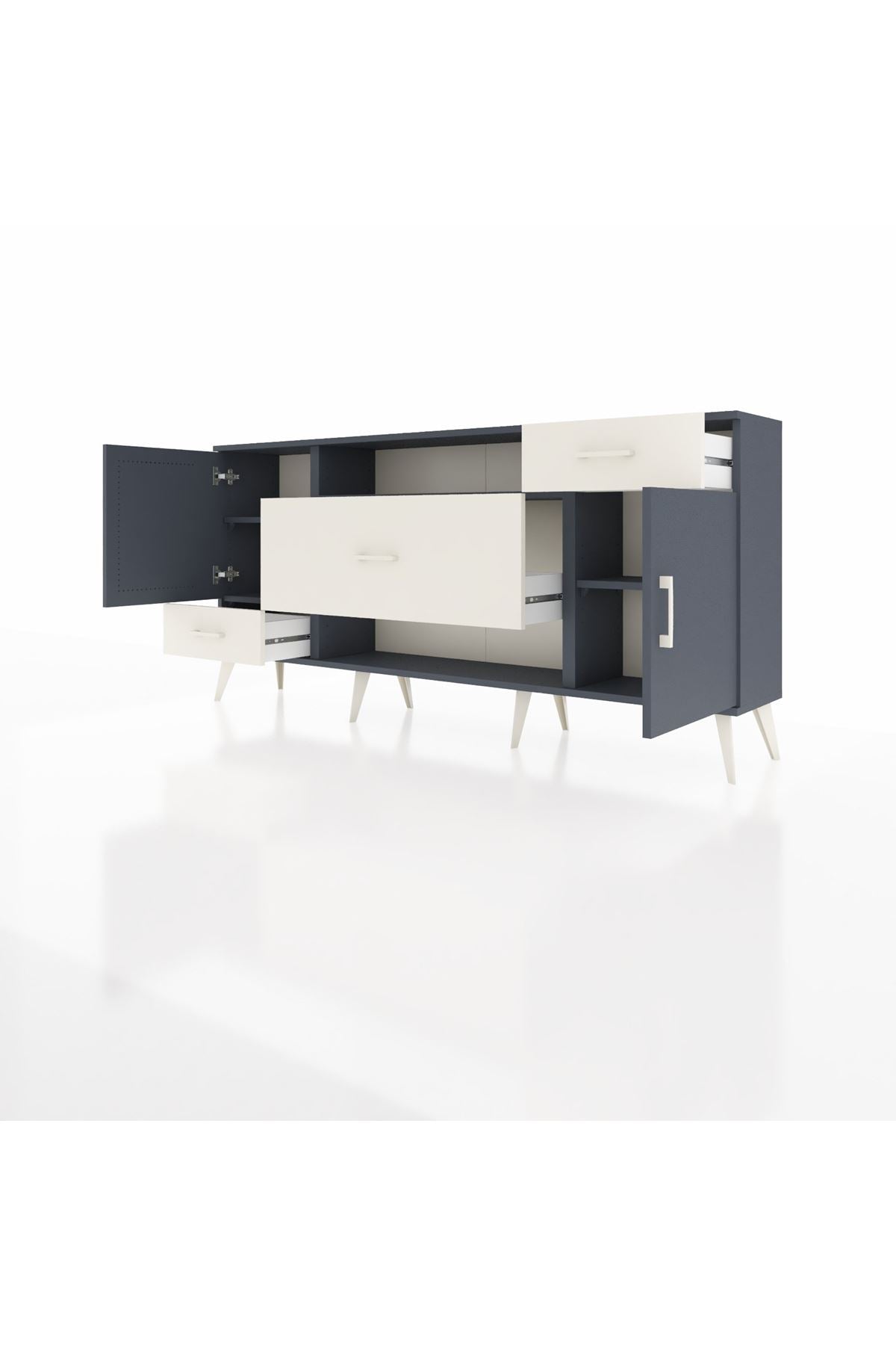 Arges Konsol 4 Raflı 3 Çekmeceli 2 Kapaklı 176x30x83 - S148M022V16A
