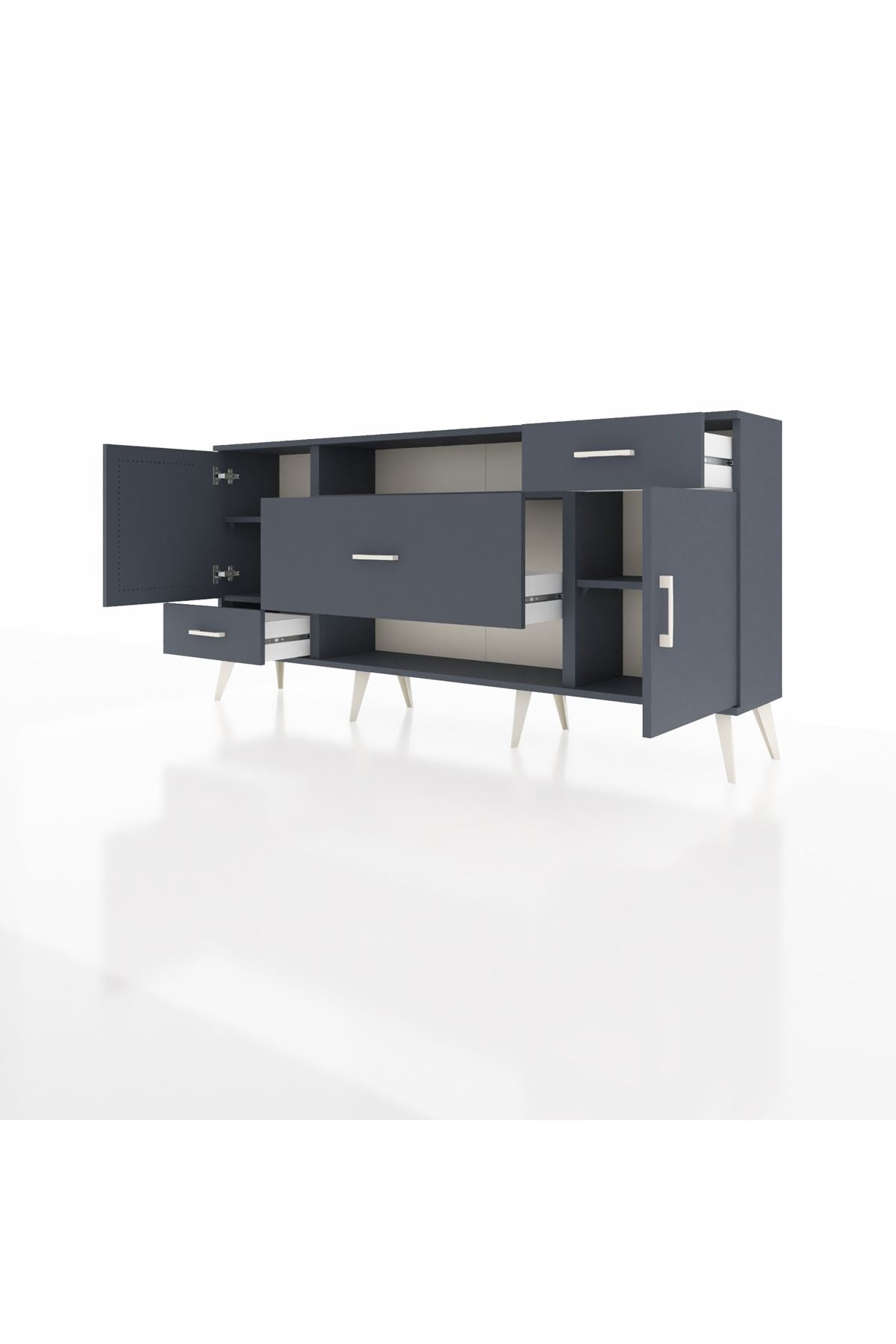 Arges Konsol 4 Raflı 3 Çekmeceli 2 Kapaklı 176x30x83 - S148M022V17A