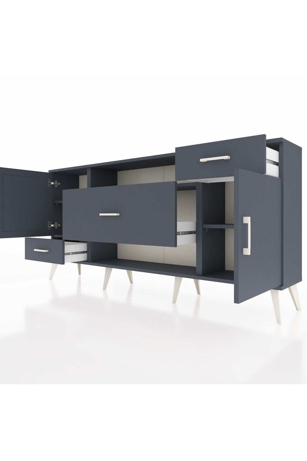 Arges Konsol 4 Raflı 3 Çekmeceli 2 Kapaklı 176x30x83 - S148M022V17A