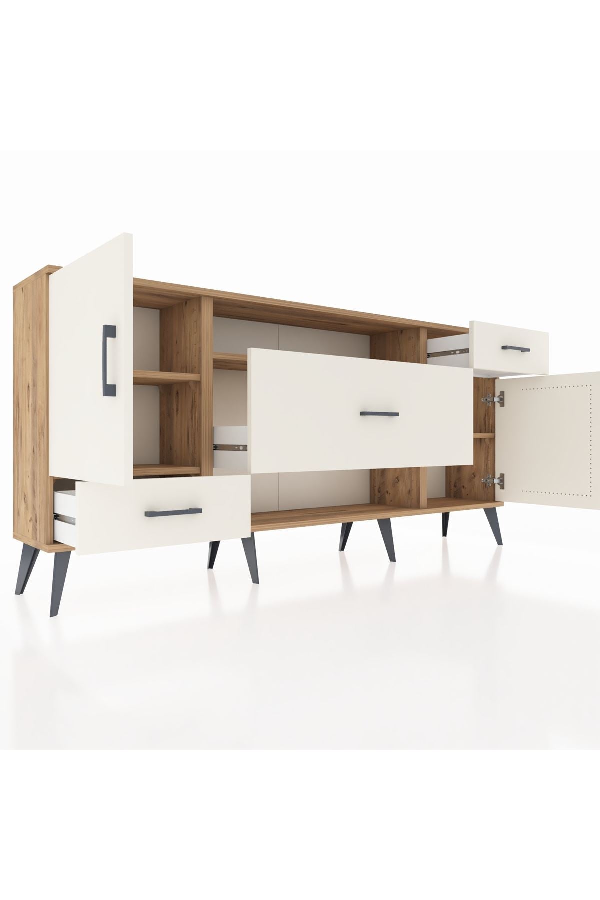 Arges Konsol 4 Raflı 3 Çekmeceli 2 Kapaklı 176x30x83 - S148M022V22A