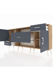 Arges Konsol 4 Raflı 3 Çekmeceli 2 Kapaklı 176x30x83 - S148M022V26A