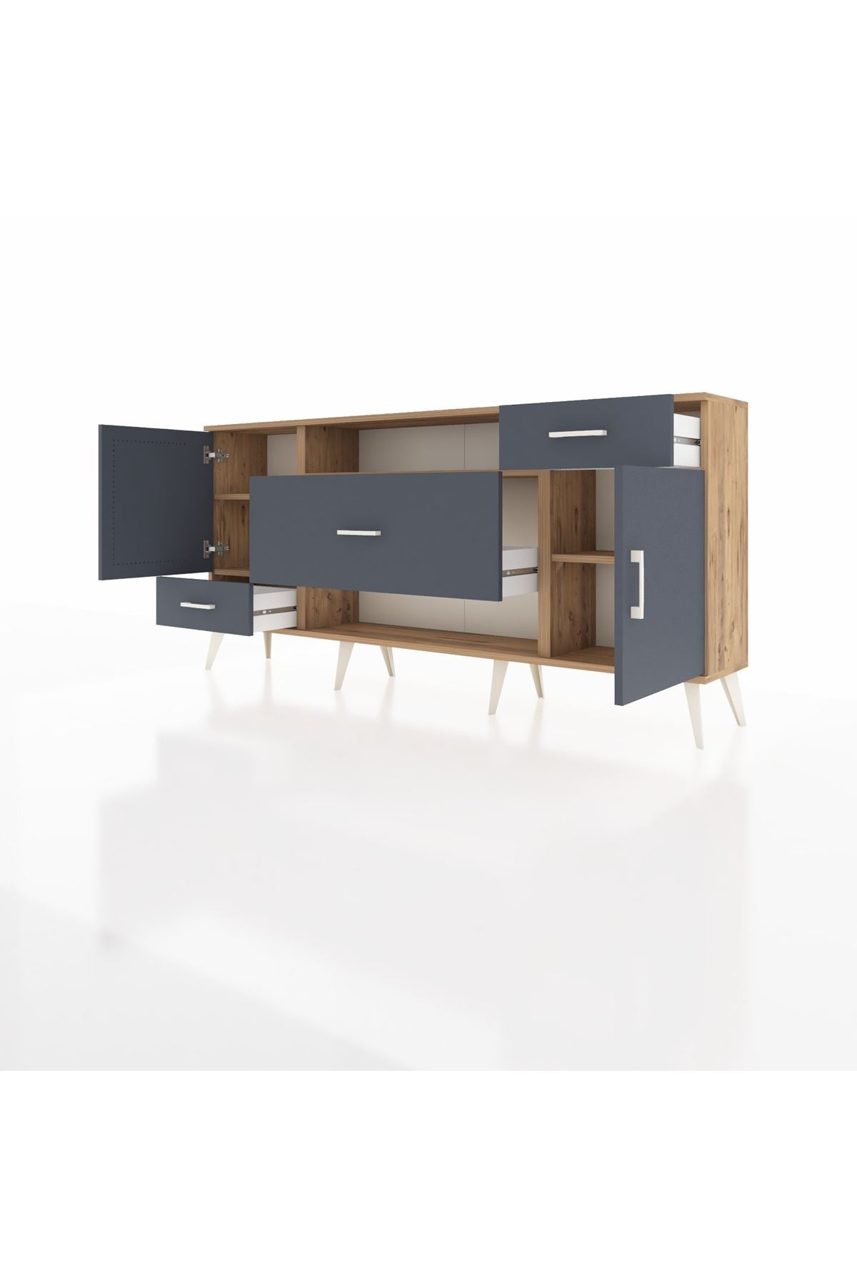 Arges Konsol 4 Raflı 3 Çekmeceli 2 Kapaklı 176x30x83 - S148M022V26A