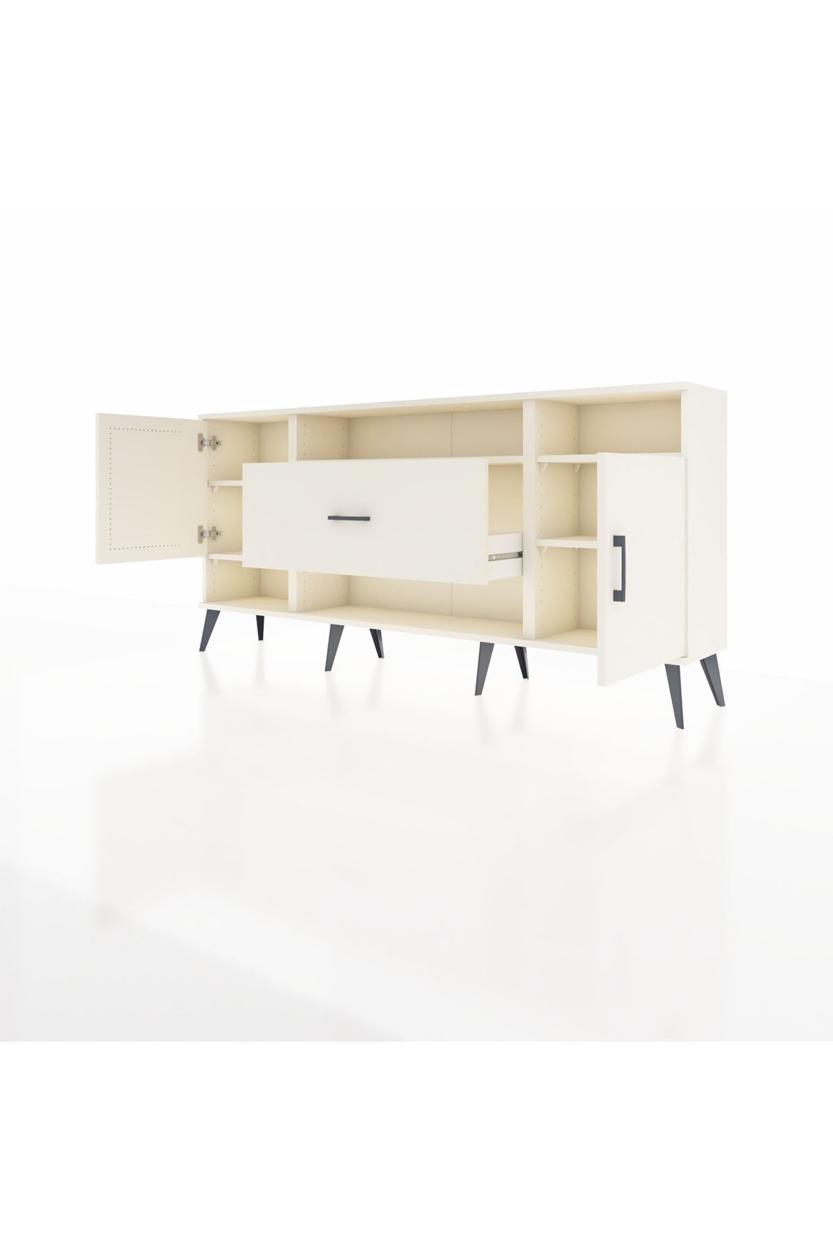 Arges Konsol 5 Raflı Tek Çekmeceli 2 Kapaklı 176x30x83 - S148M023V04A