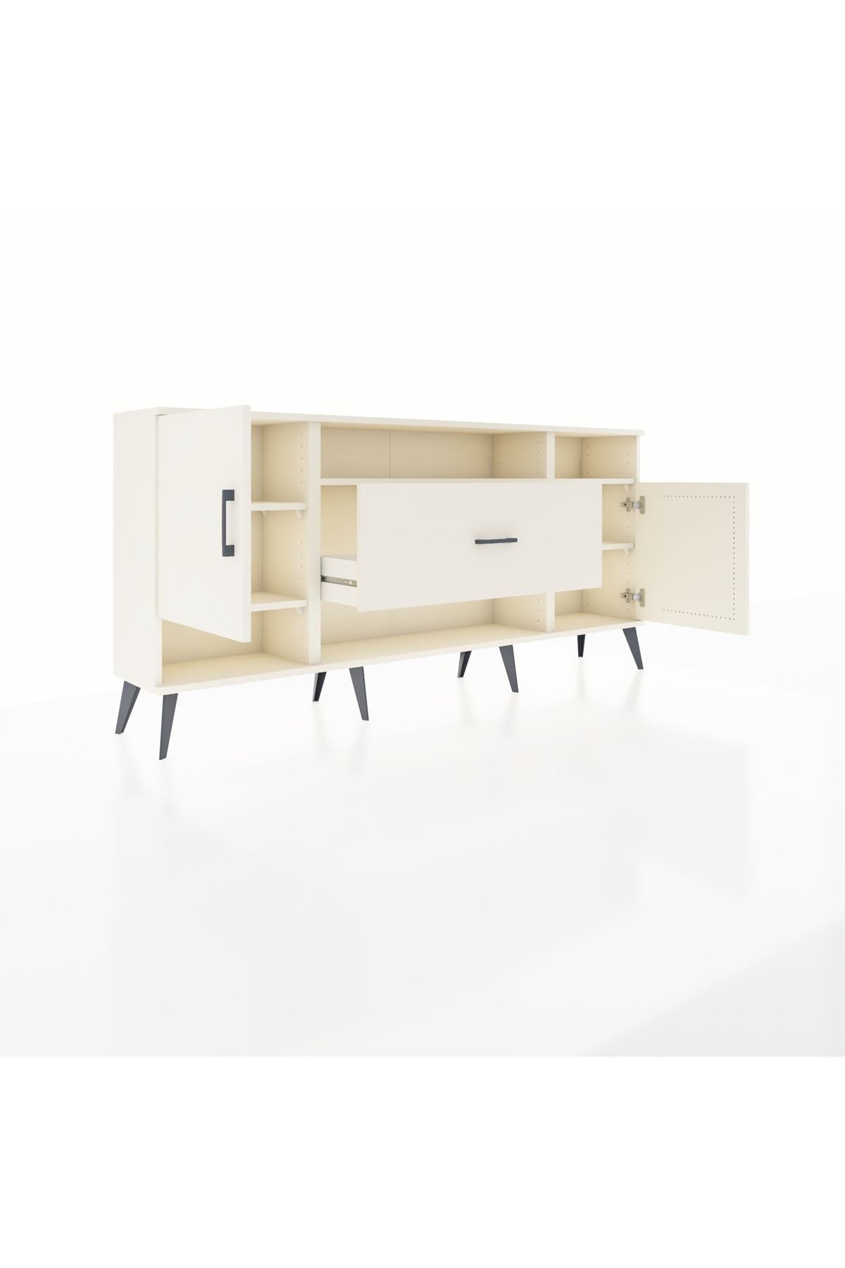 Arges Konsol 5 Raflı Tek Çekmeceli 2 Kapaklı 176x30x83 - S148M023V04A
