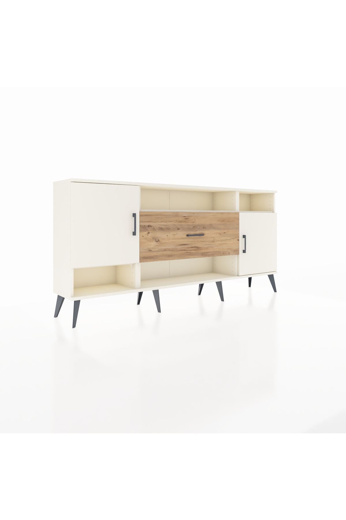Arges Konsol 5 Raflı Tek Çekmeceli 2 Kapaklı 176x30x83 - S148M023V06A