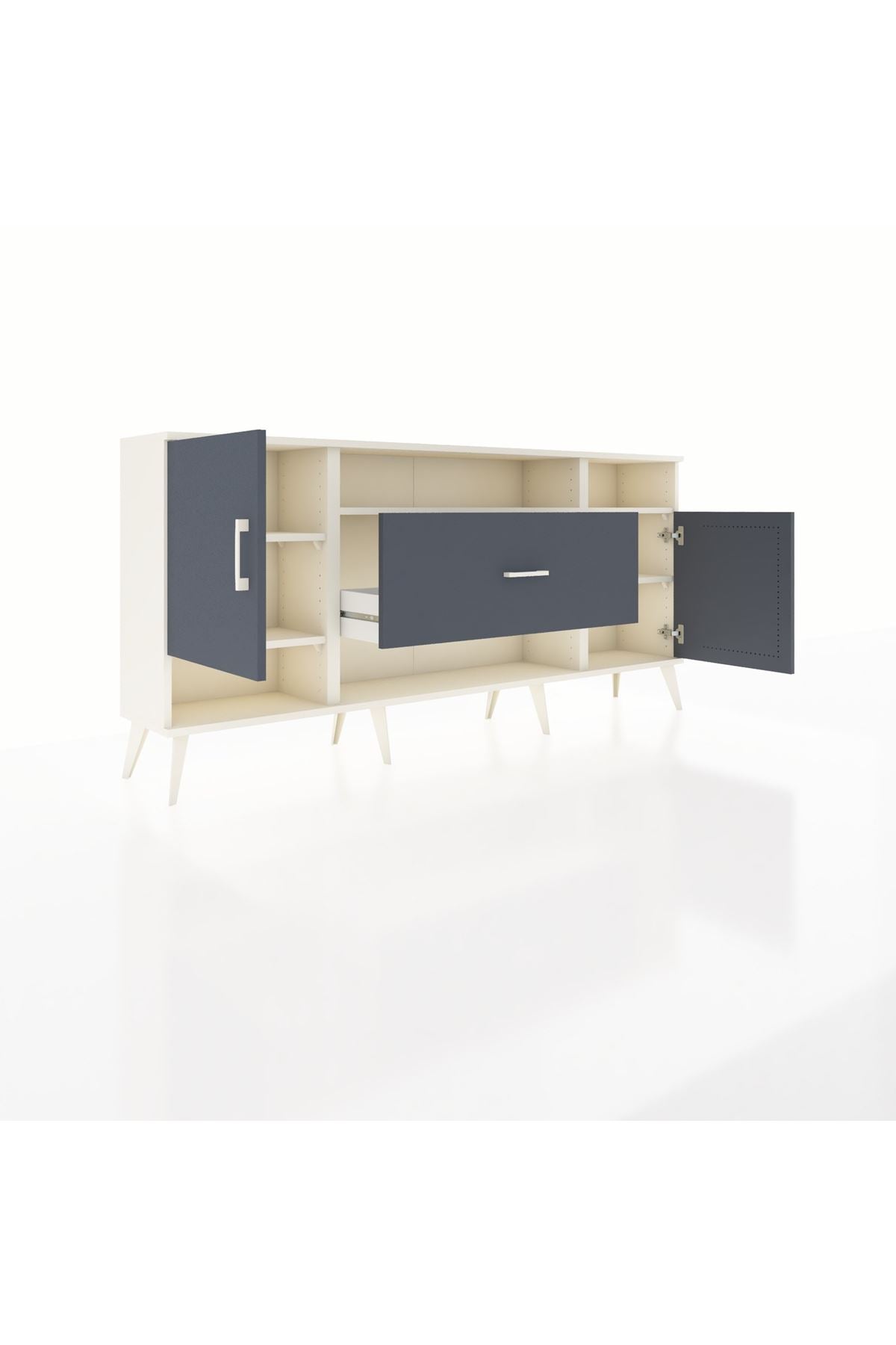 Arges Konsol 5 Raflı Tek Çekmeceli 2 Kapaklı 176x30x83 - S148M023V08A
