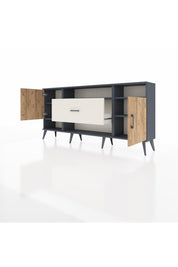 Arges Konsol 5 Raflı Tek Çekmeceli 2 Kapaklı 176x30x83 - S148M023V10A