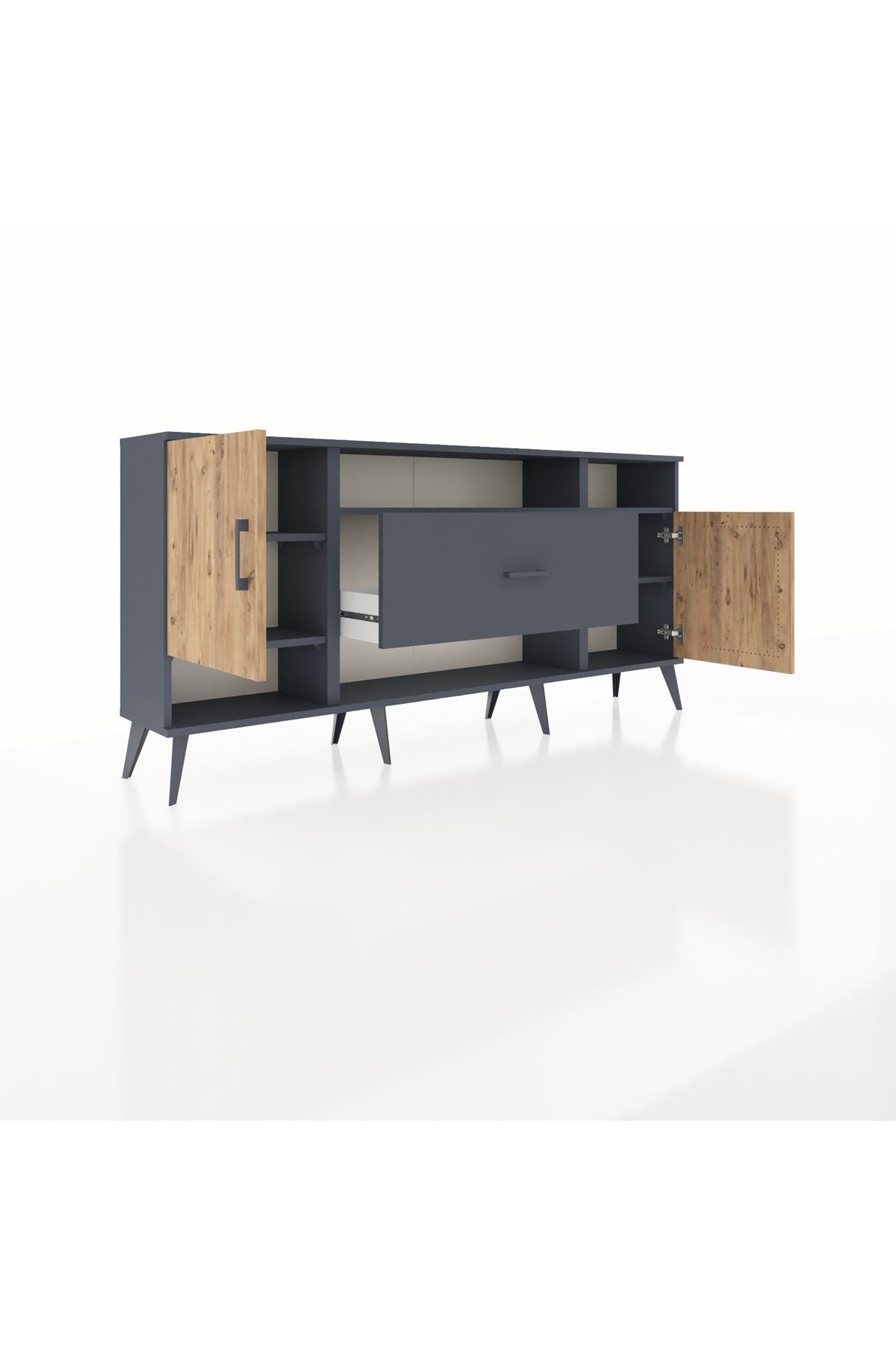 Arges Konsol 5 Raflı Tek Çekmeceli 2 Kapaklı 176x30x83 - S148M023V11A