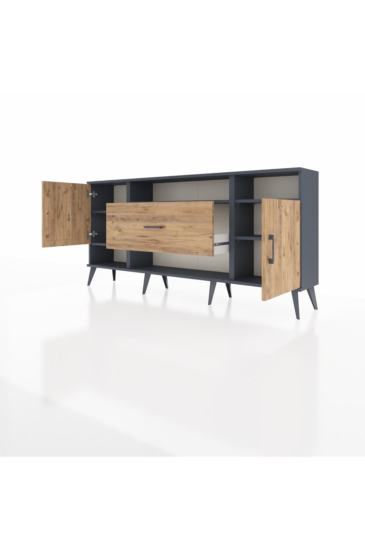 Arges Konsol 5 Raflı Tek Çekmeceli 2 Kapaklı 176x30x83 - S148M023V12A