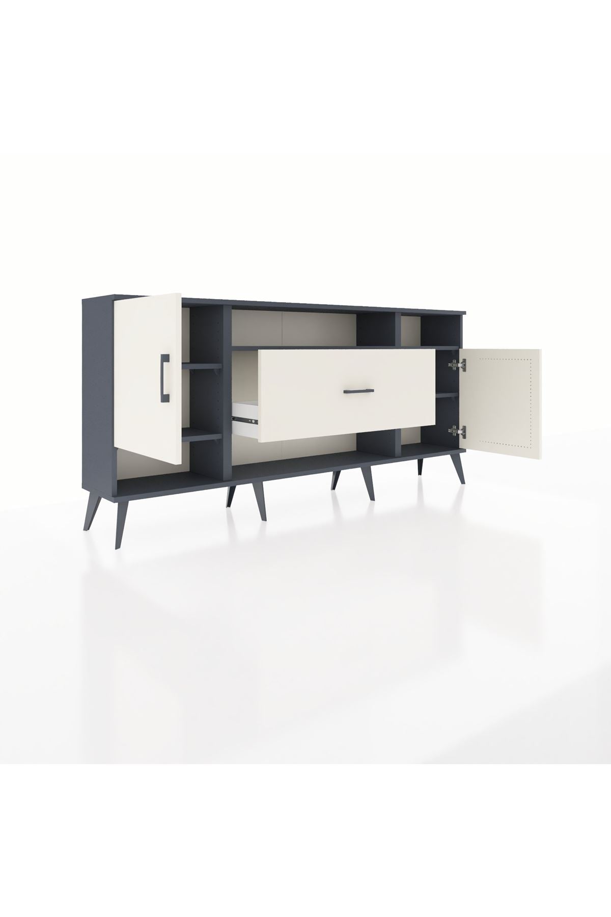 Arges Konsol 5 Raflı Tek Çekmeceli 2 Kapaklı 176x30x83 - S148M023V13A