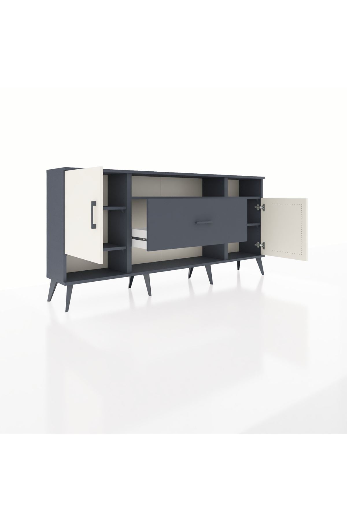 Arges Konsol 5 Raflı Tek Çekmeceli 2 Kapaklı 176x30x83 - S148M023V14A