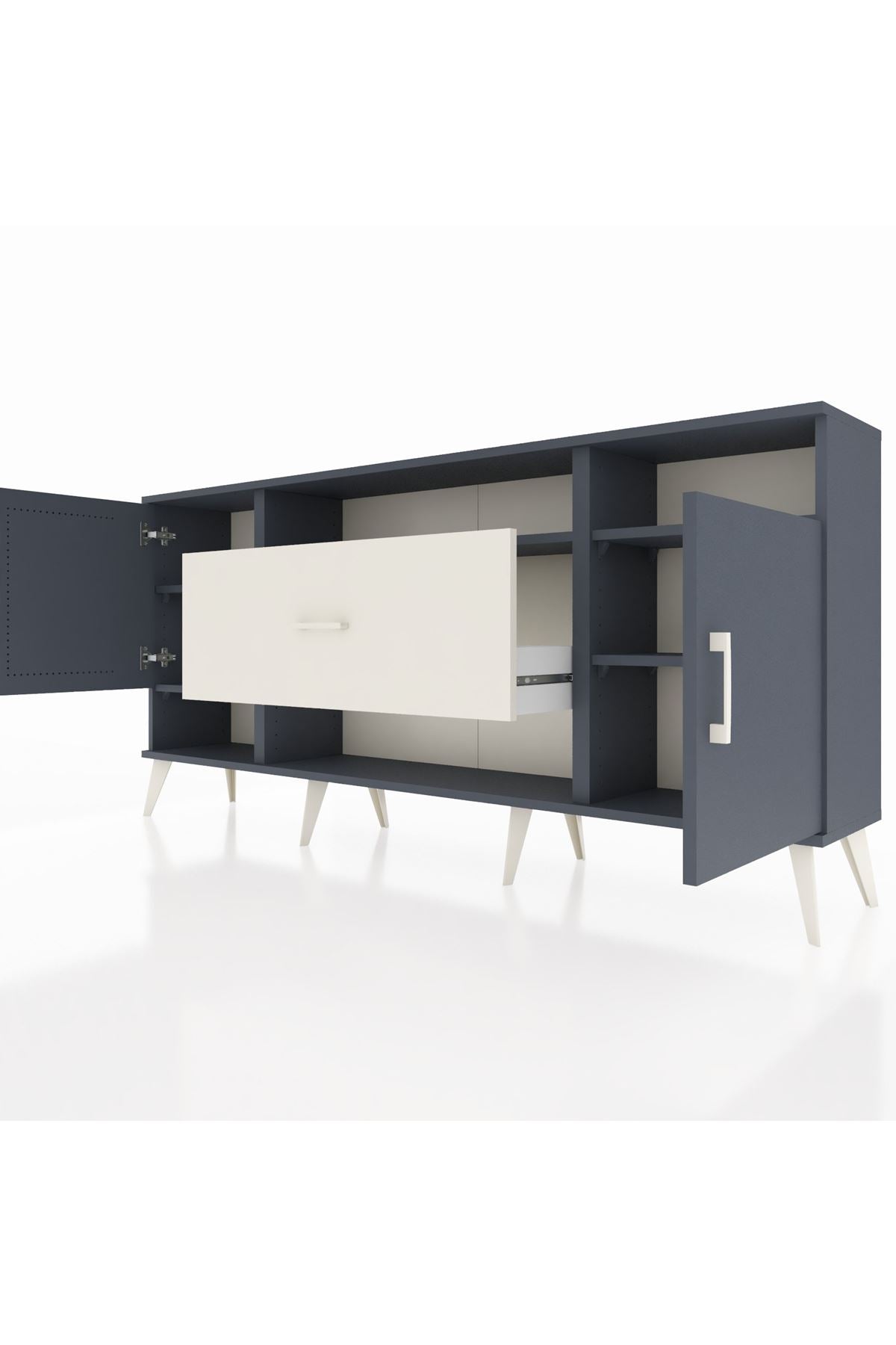 Arges Konsol 5 Raflı Tek Çekmeceli 2 Kapaklı 176x30x83 - S148M023V16A