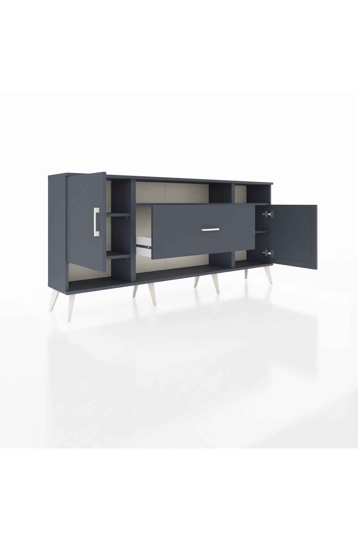 Arges Konsol 5 Raflı Tek Çekmeceli 2 Kapaklı 176x30x83 - S148M023V17A