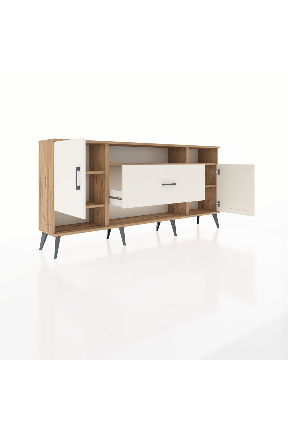 Arges Konsol 5 Raflı Tek Çekmeceli 2 Kapaklı 176x30x83 - S148M023V22A