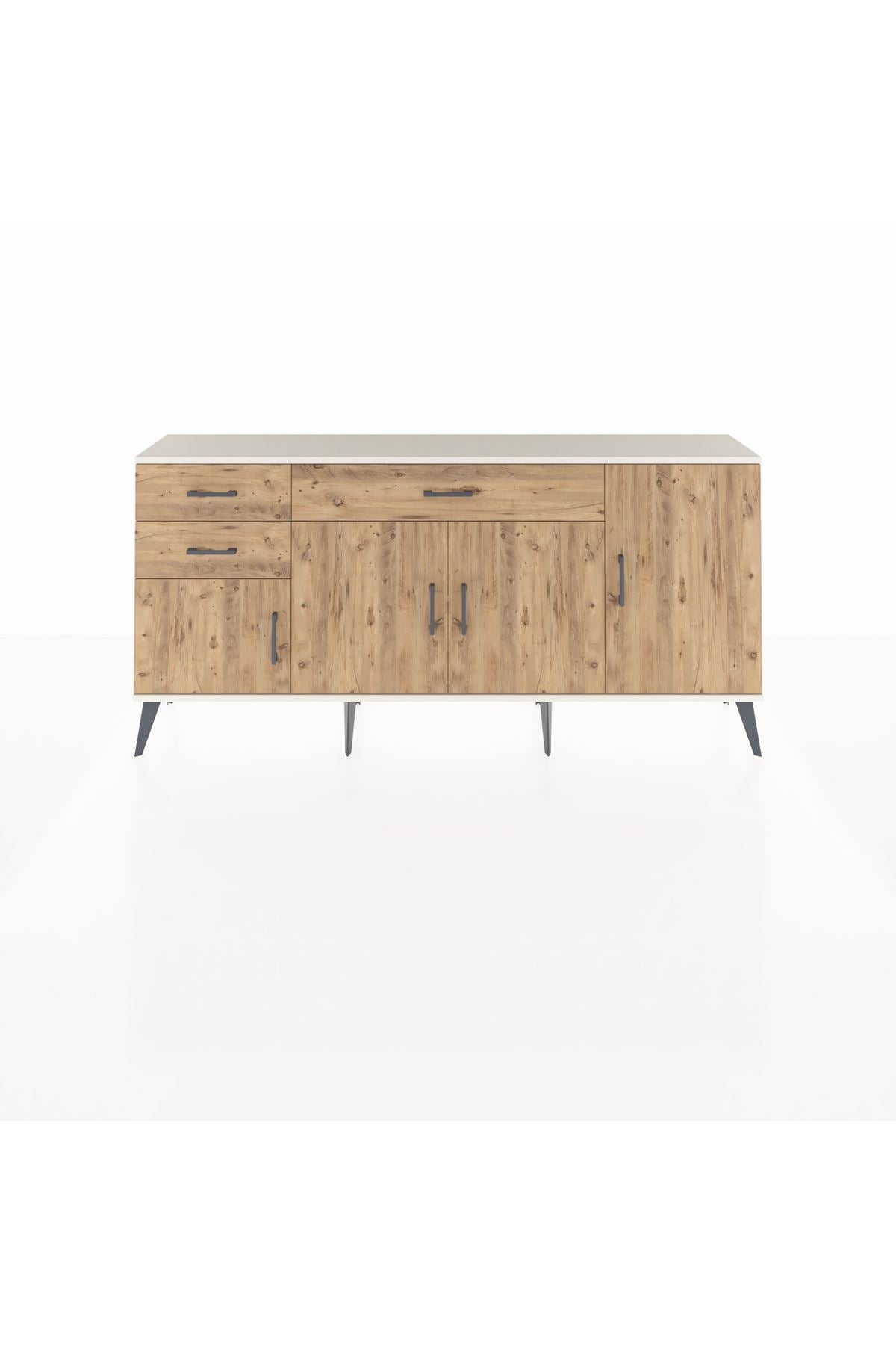 Arges Konsol 3 Raflı 3 Çekmeceli 4 Kapaklı 176x30x83 - S148M025V03A