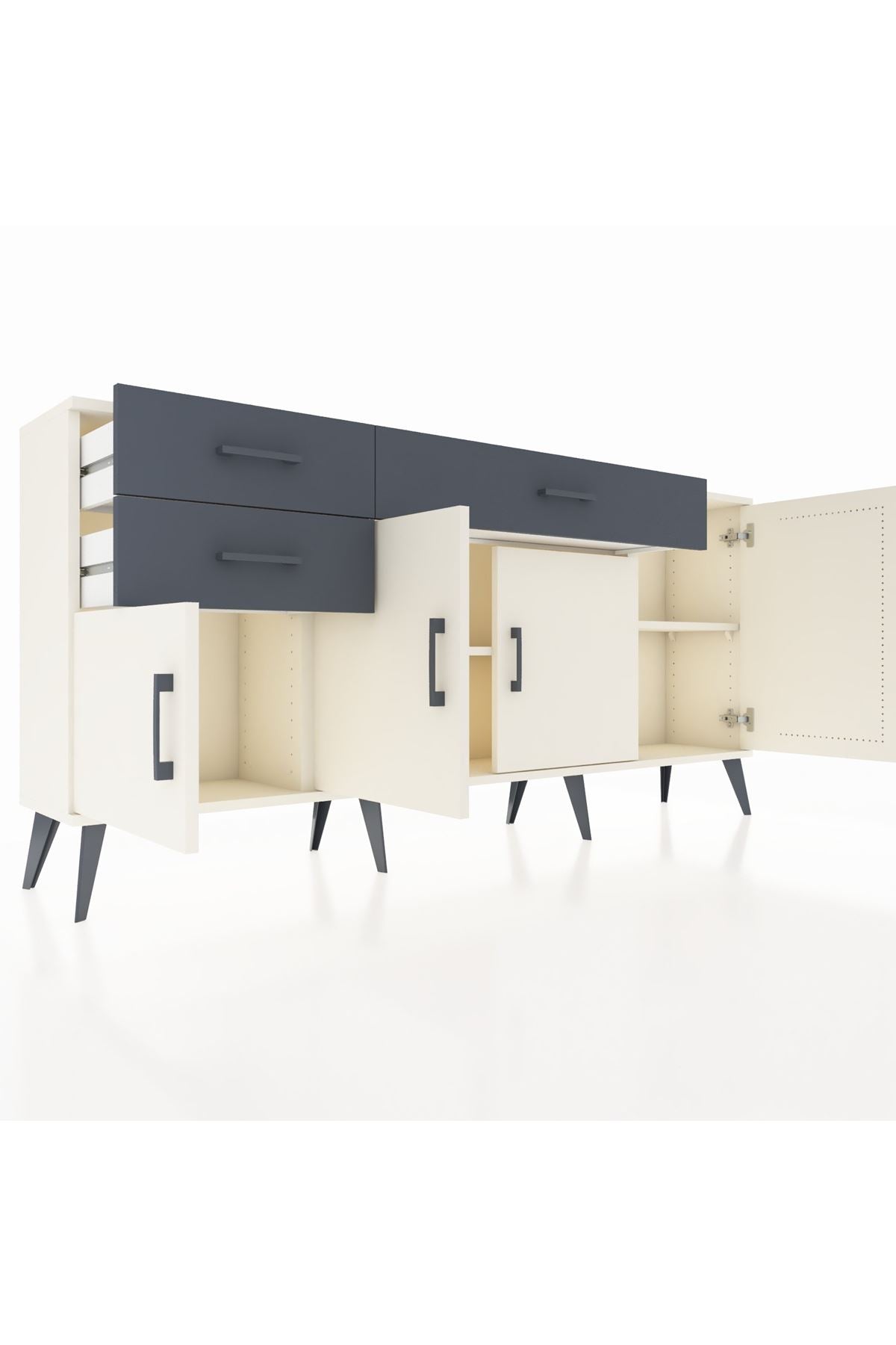 Arges Konsol 3 Raflı 3 Çekmeceli 4 Kapaklı 176x30x83 - S148M025V05A