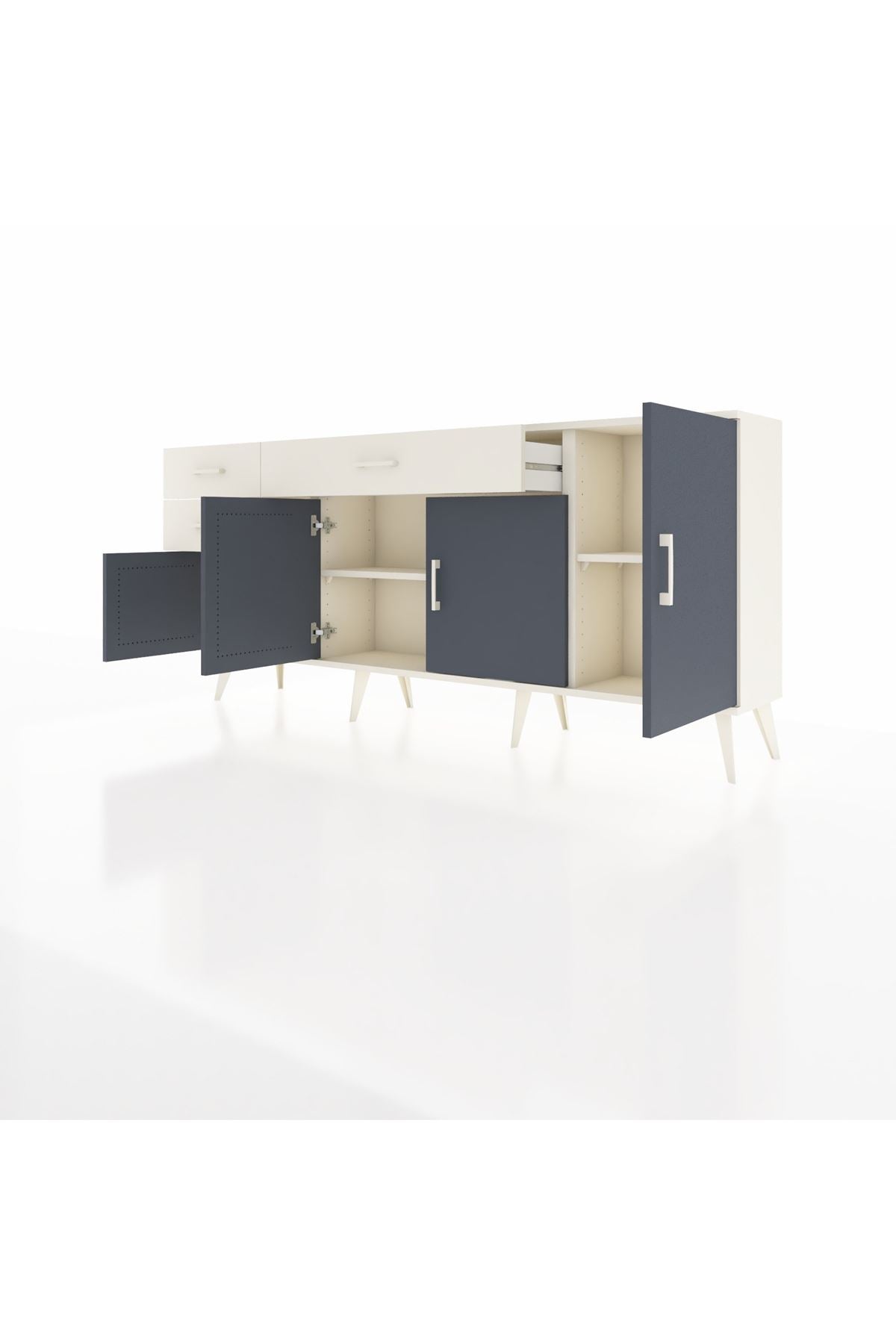 Arges Konsol 3 Raflı 3 Çekmeceli 4 Kapaklı 176x30x83 - S148M025V07A