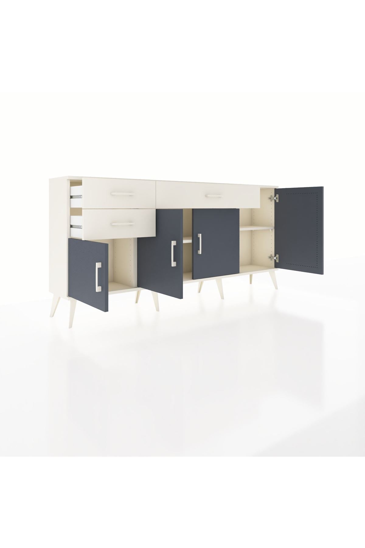Arges Konsol 3 Raflı 3 Çekmeceli 4 Kapaklı 176x30x83 - S148M025V07A