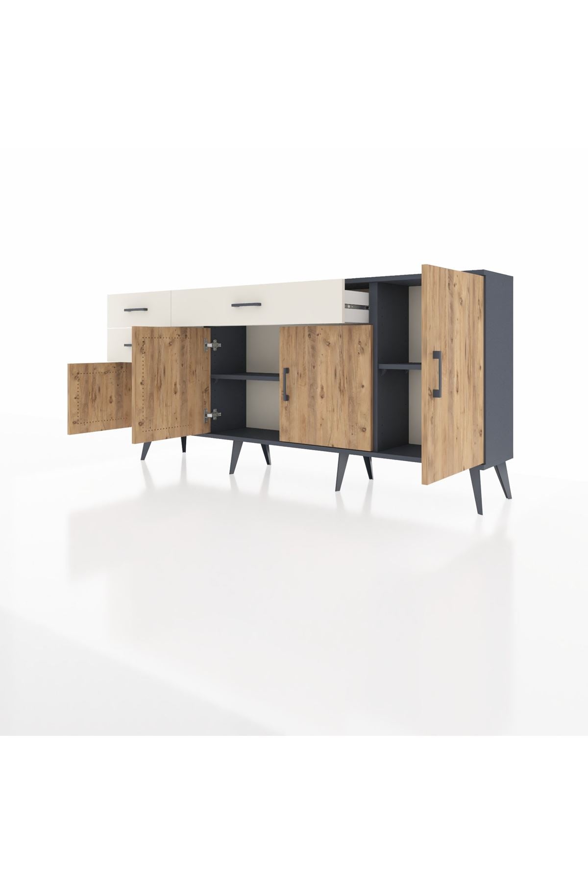 Arges Konsol 3 Raflı 3 Çekmeceli 4 Kapaklı 176x30x83 - S148M025V10A