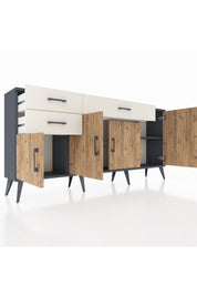 Arges Konsol 3 Raflı 3 Çekmeceli 4 Kapaklı 176x30x83 - S148M025V10A