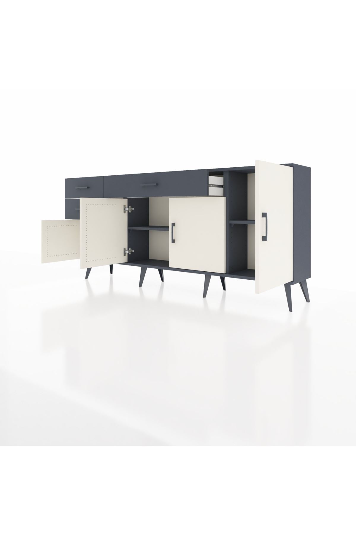 Arges Konsol 3 Raflı 3 Çekmeceli 4 Kapaklı 176x30x83 - S148M025V14A