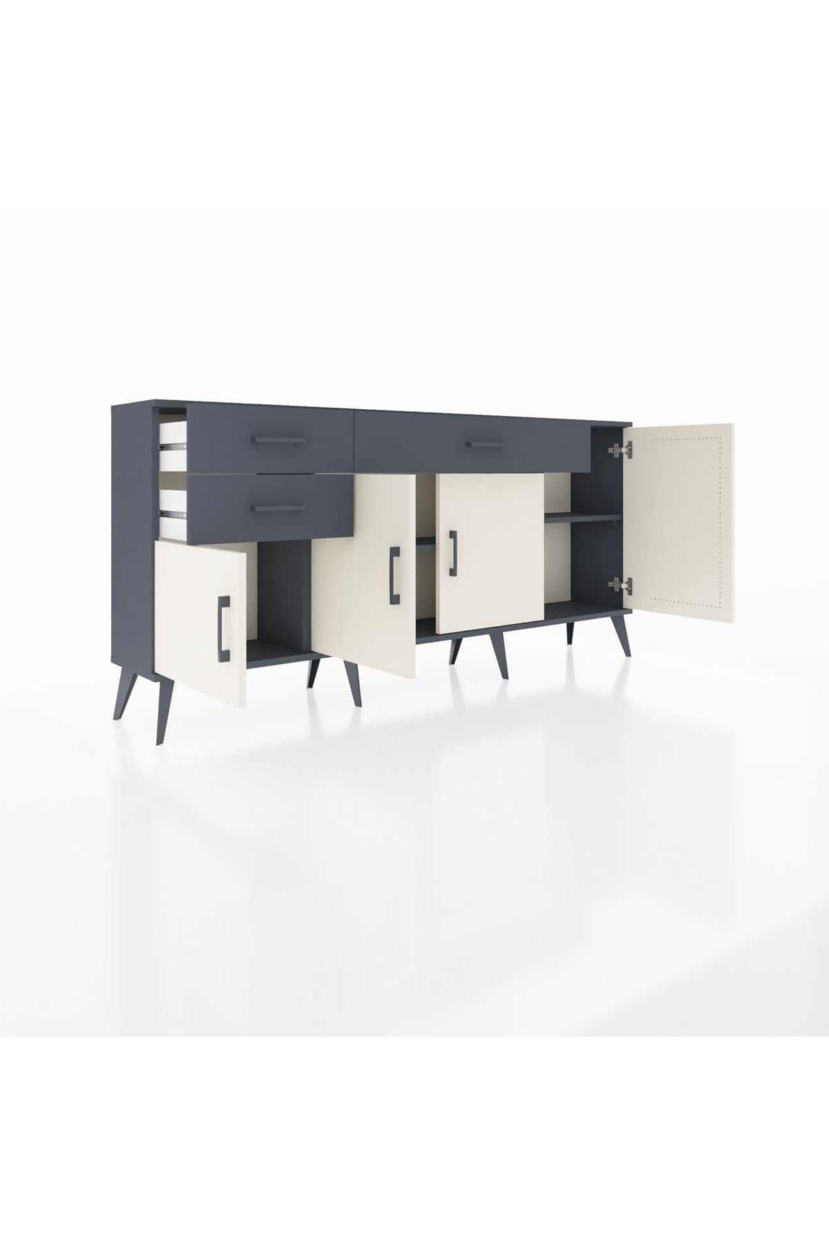 Arges Konsol 3 Raflı 3 Çekmeceli 4 Kapaklı 176x30x83 - S148M025V14A
