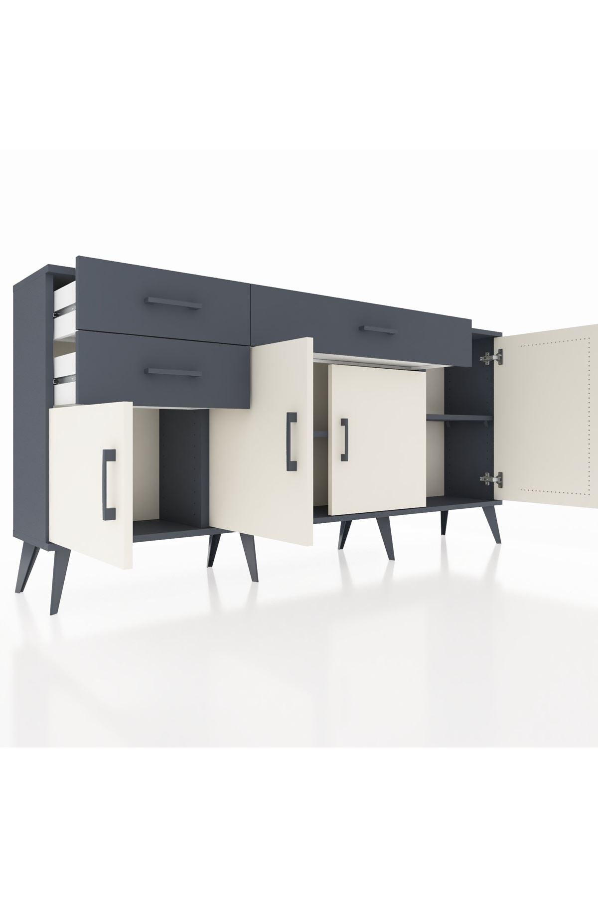 Arges Konsol 3 Raflı 3 Çekmeceli 4 Kapaklı 176x30x83 - S148M025V14A