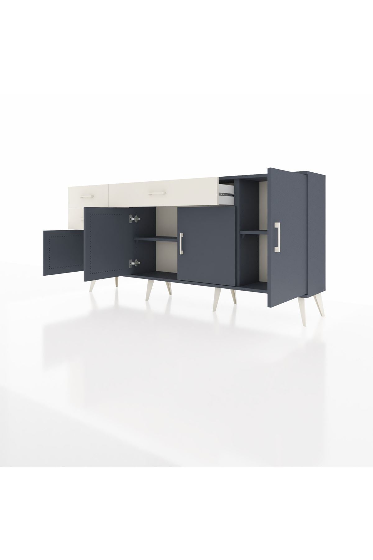 Arges Konsol 3 Raflı 3 Çekmeceli 4 Kapaklı 176x30x83 - S148M025V16A