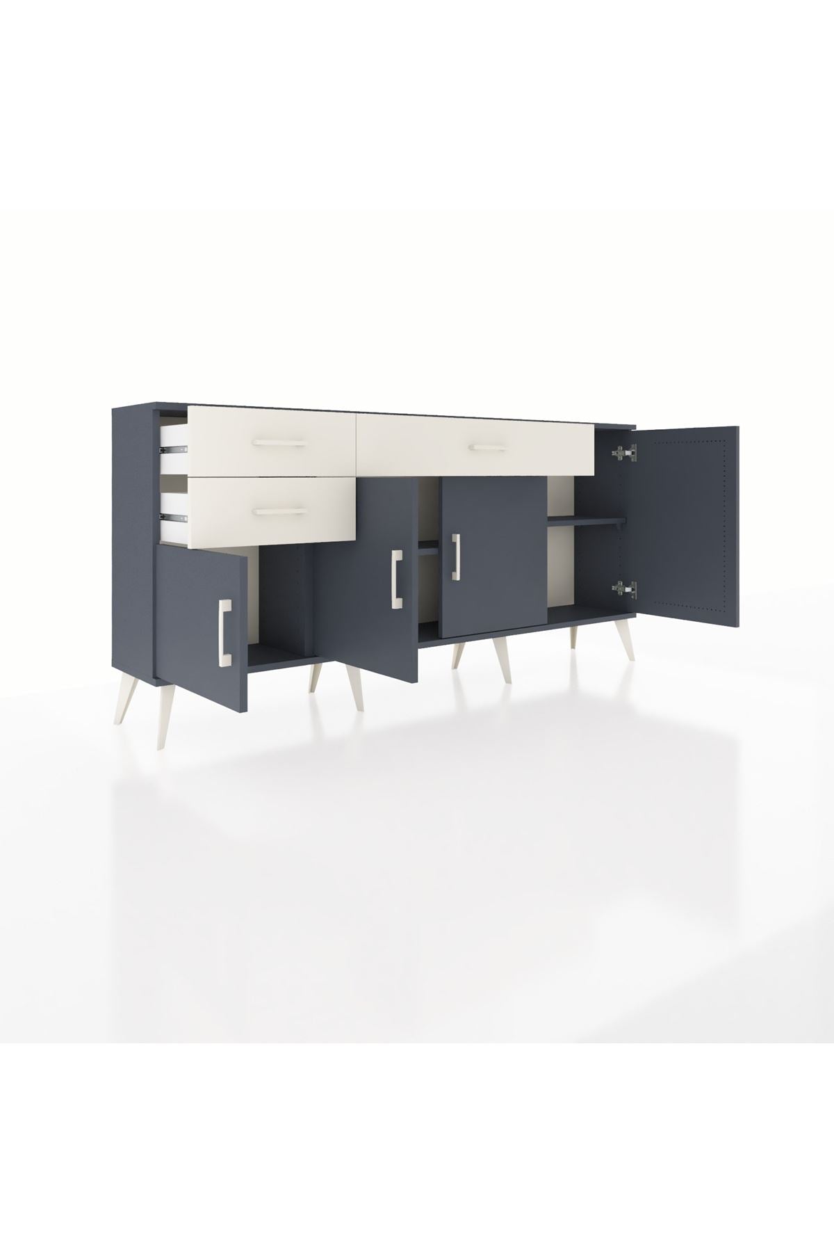 Arges Konsol 3 Raflı 3 Çekmeceli 4 Kapaklı 176x30x83 - S148M025V16A