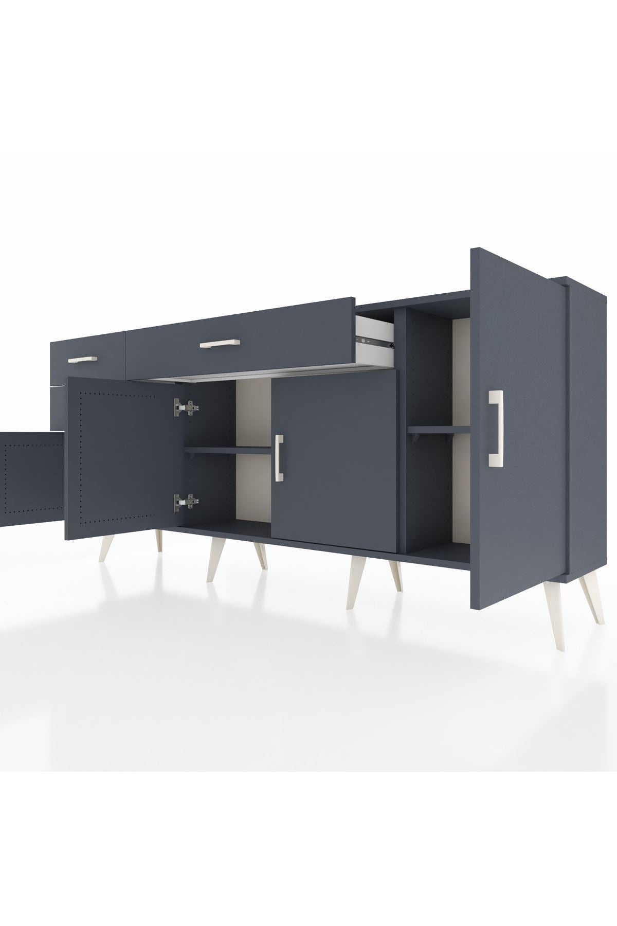 Arges Konsol 3 Raflı 3 Çekmeceli 4 Kapaklı 176x30x83 - S148M025V17A