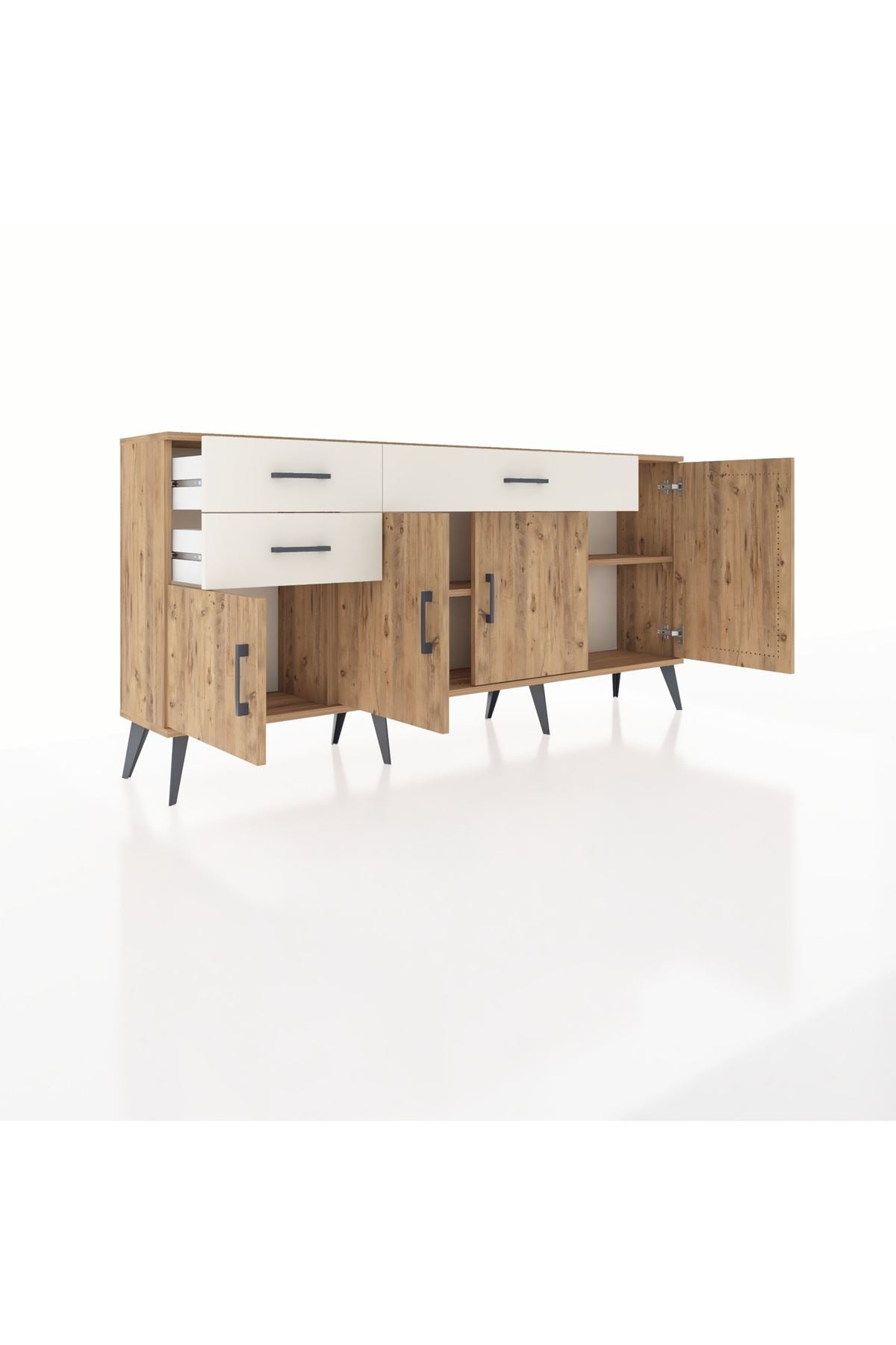 Arges Konsol 3 Raflı 3 Çekmeceli 4 Kapaklı 176x30x83 - S148M025V19A
