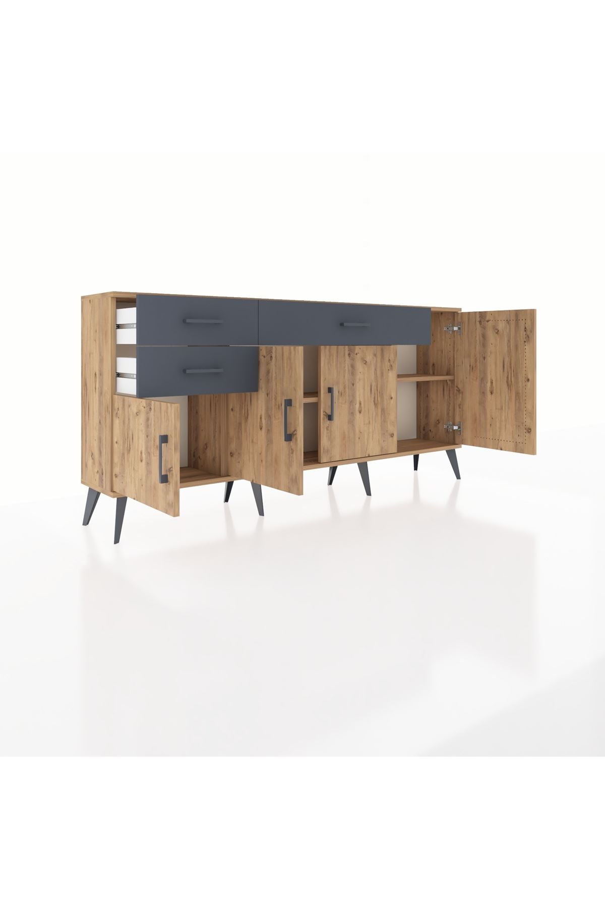 Arges Konsol 3 Raflı 3 Çekmeceli 4 Kapaklı 176x30x83 - S148M025V20A