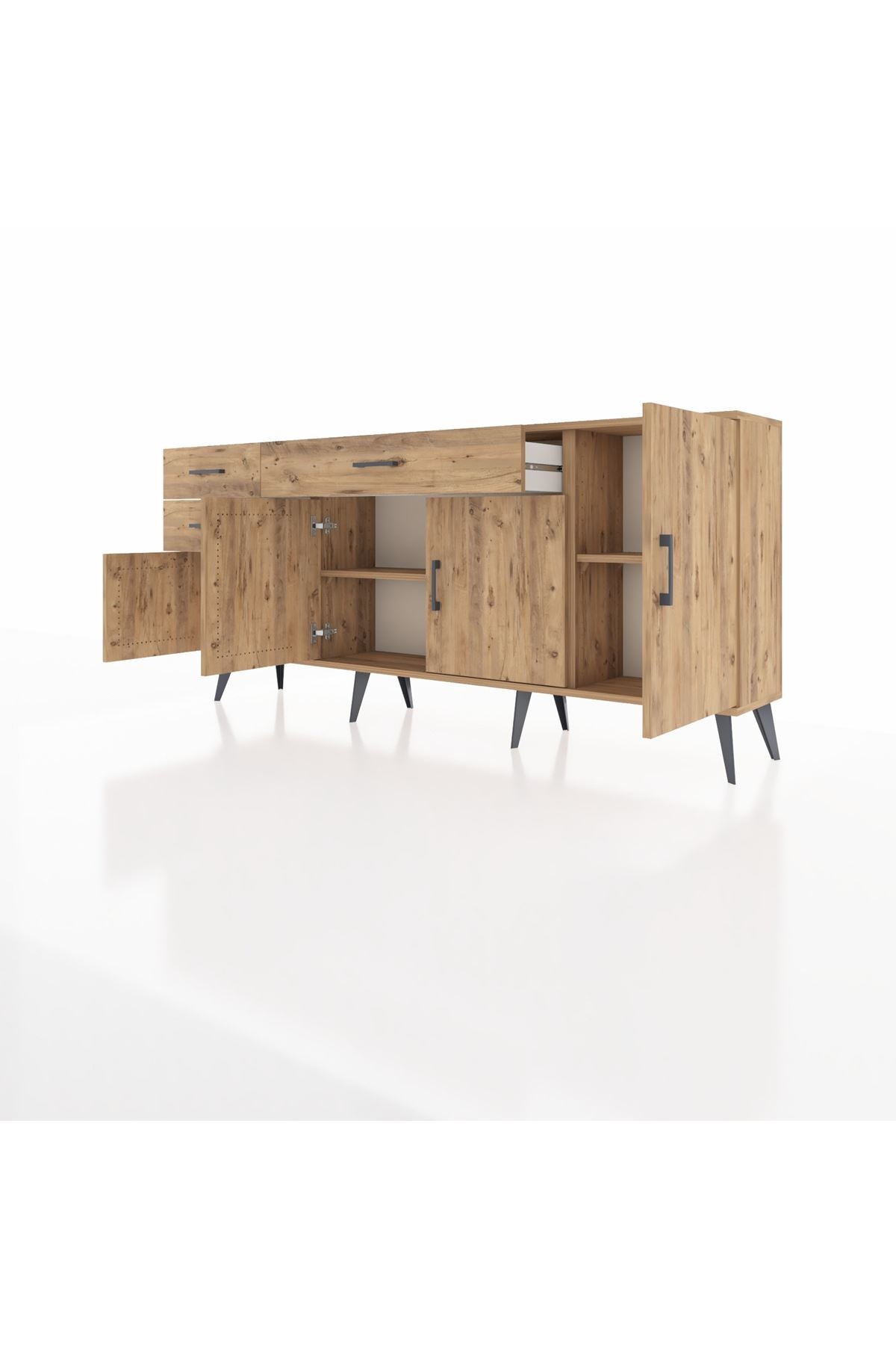 Arges Konsol 3 Raflı 3 Çekmeceli 4 Kapaklı 176x30x83 - S148M025V21A