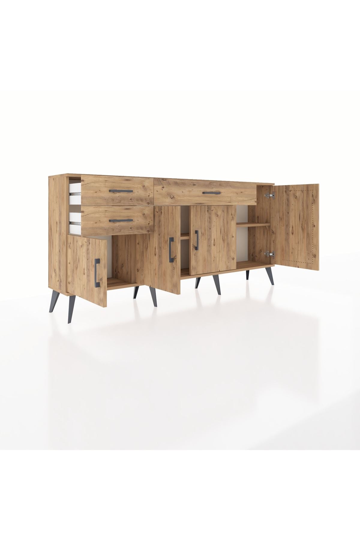 Arges Konsol 3 Raflı 3 Çekmeceli 4 Kapaklı 176x30x83 - S148M025V21A