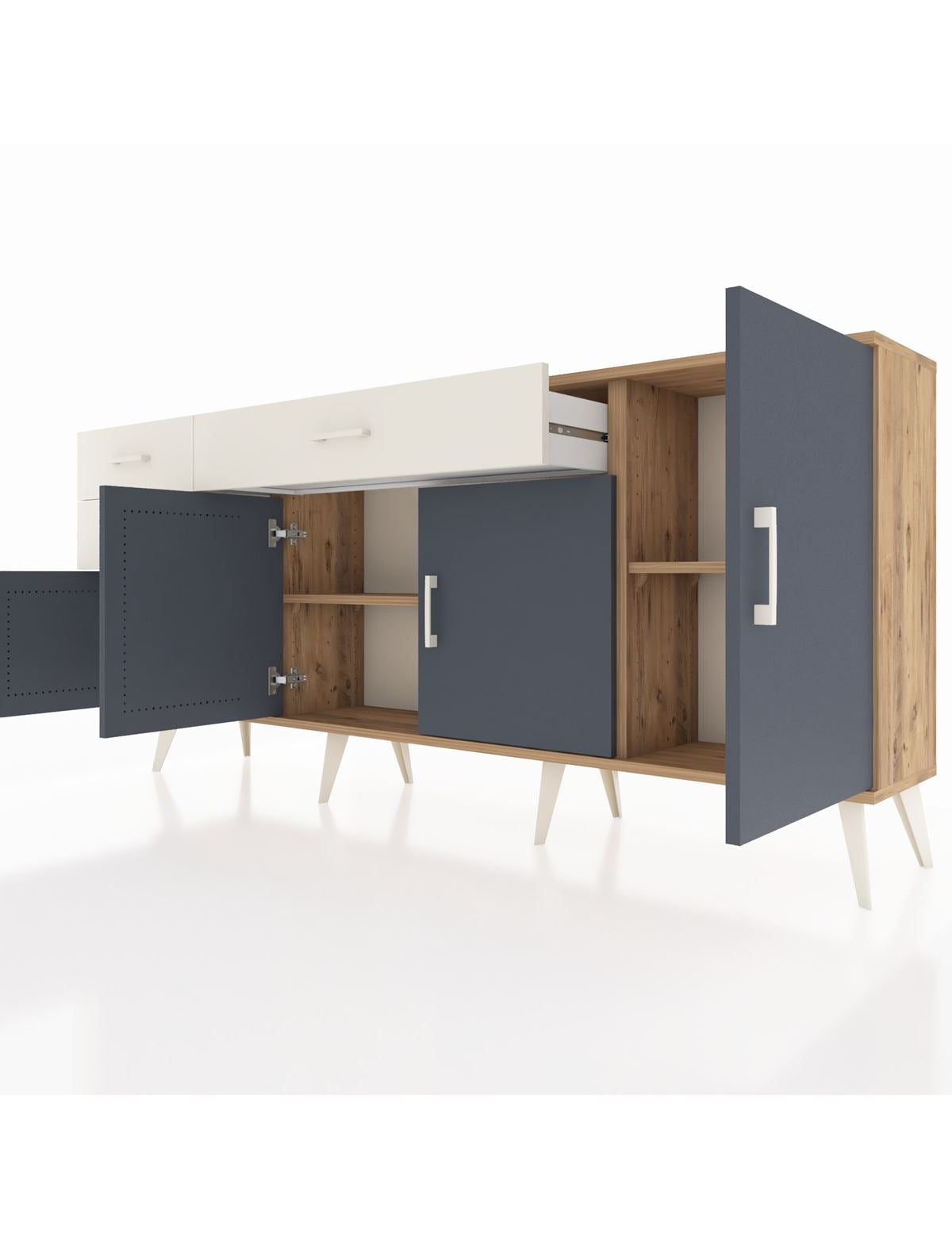 Arges Konsol 3 Raflı 3 Çekmeceli 4 Kapaklı 176x30x83 - S148M025V25A