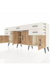 Arges Konsol Tek Raflı 5 Çekmeceli 4 Kapaklı 176x30x83 - S148M026V01A