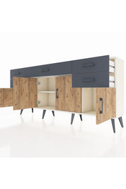 Arges Konsol Tek Raflı 5 Çekmeceli 4 Kapaklı 176x30x83 - S148M026V02A