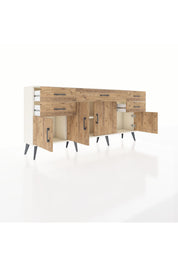 Arges Konsol Tek Raflı 5 Çekmeceli 4 Kapaklı 176x30x83 - S148M026V03A