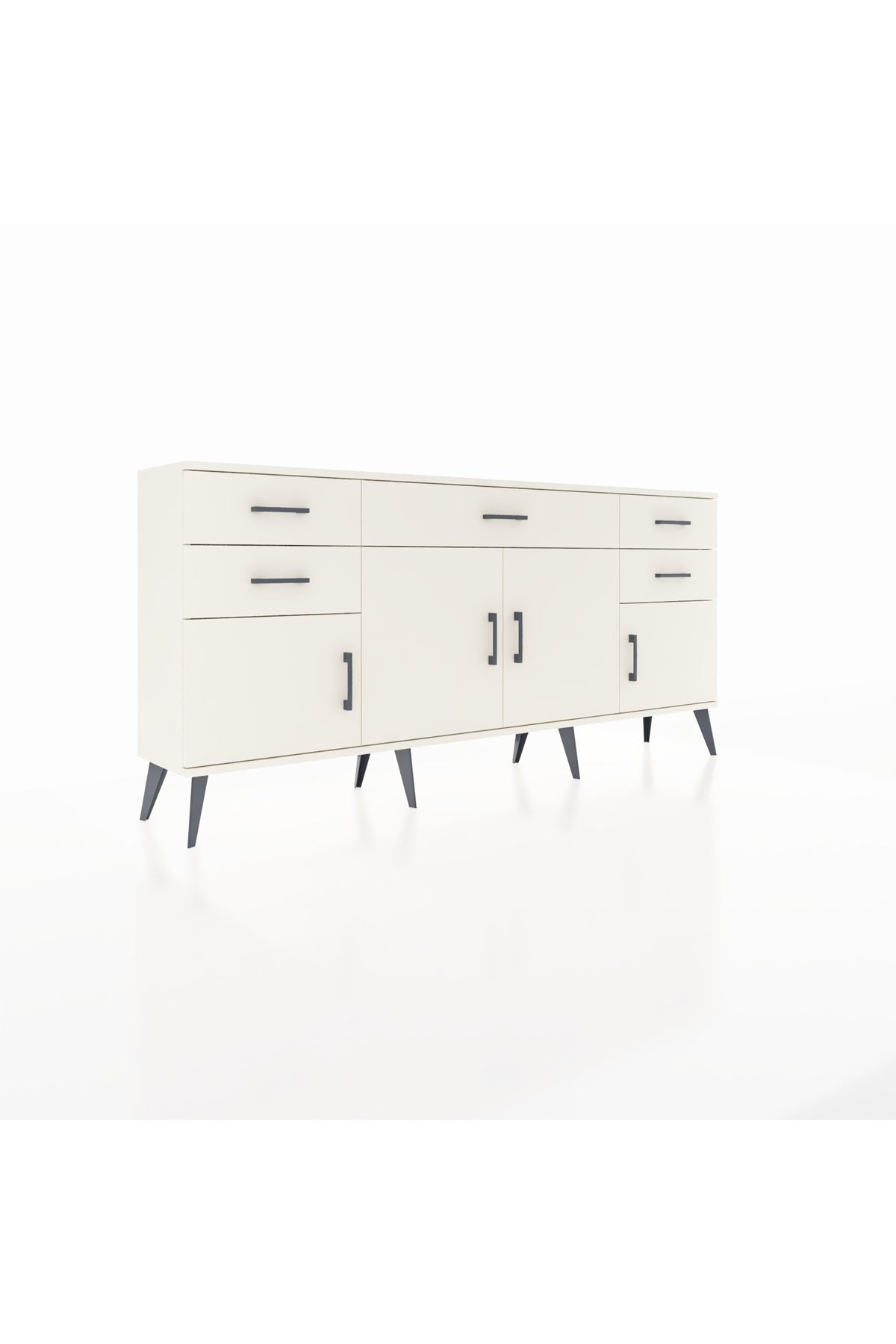 Arges Konsol Tek Raflı 5 Çekmeceli 4 Kapaklı 176x30x83 - S148M026V04A
