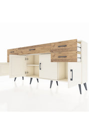Arges Konsol Tek Raflı 5 Çekmeceli 4 Kapaklı 176x30x83 - S148M026V06A