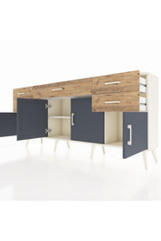 Arges Konsol Tek Raflı 5 Çekmeceli 4 Kapaklı 176x30x83 - S148M026V09A
